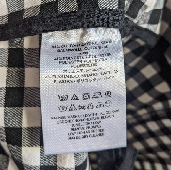 Free People Black And White Gingham Mini Skirt Stretch Cotton 8 Retro Twee - Picture 17 of 17